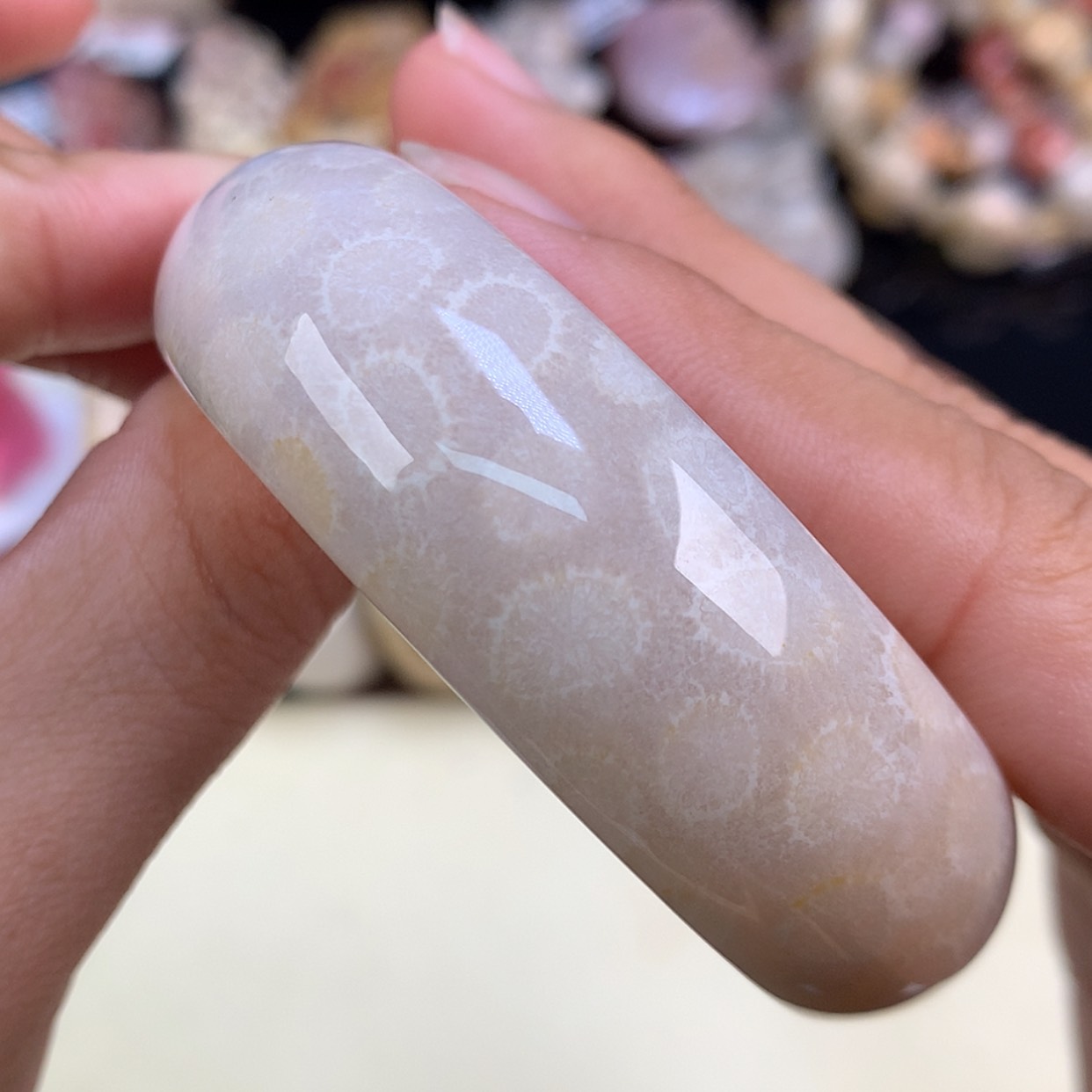 【闪购商品】颈饰未镶嵌硅化珊瑚（珊瑚玉）14号精美手镯51.6圈口