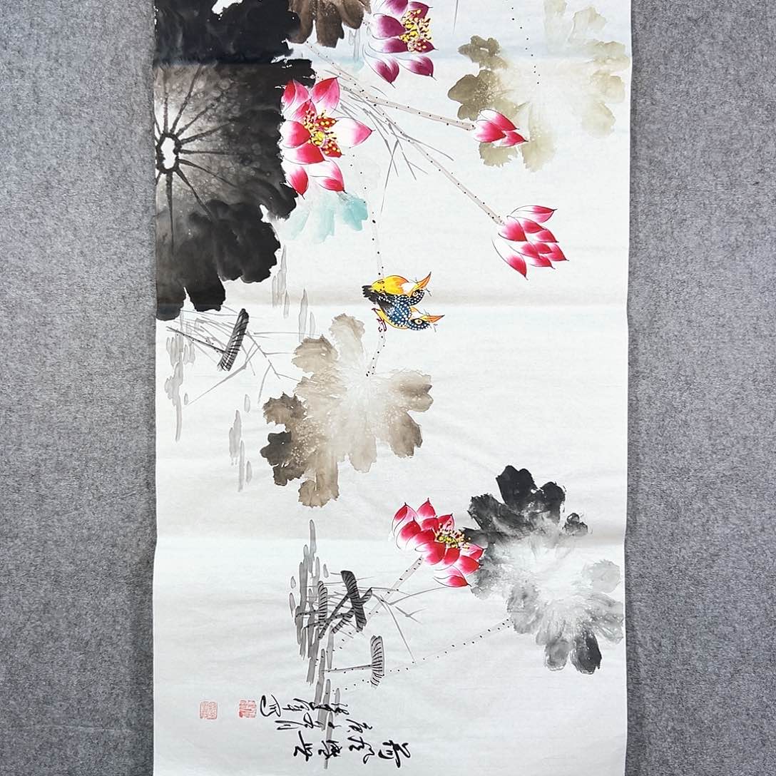 国画441 牡丹之花之叶的颜色与叶