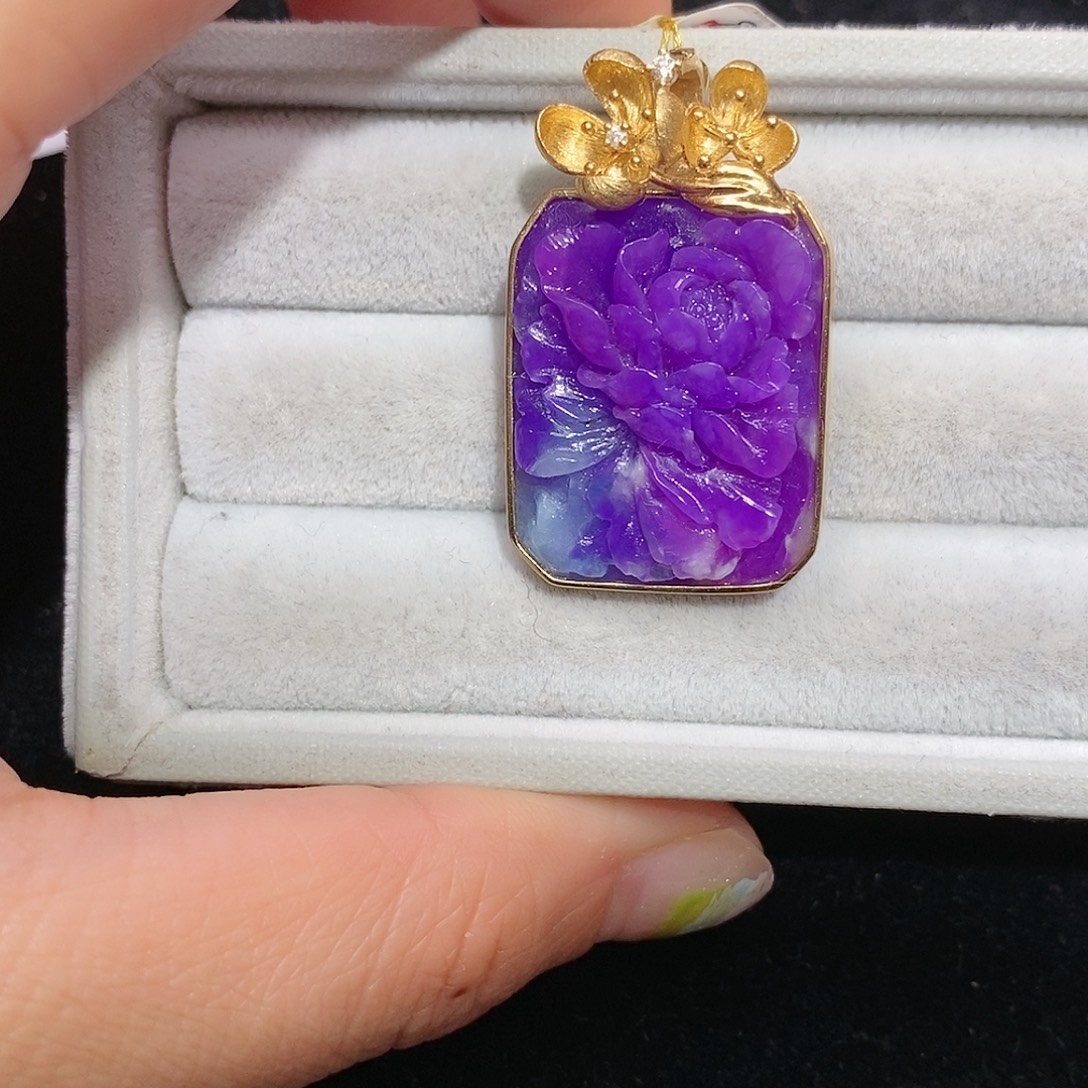 苏纪石（舒俱来）18K金镶嵌吊坠(不含链)