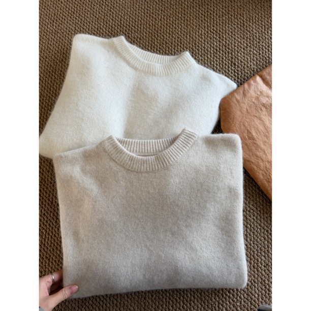 羊毛浣熊毛 圆领长袖百搭韩版秋冬纯色时尚慵懒厚款