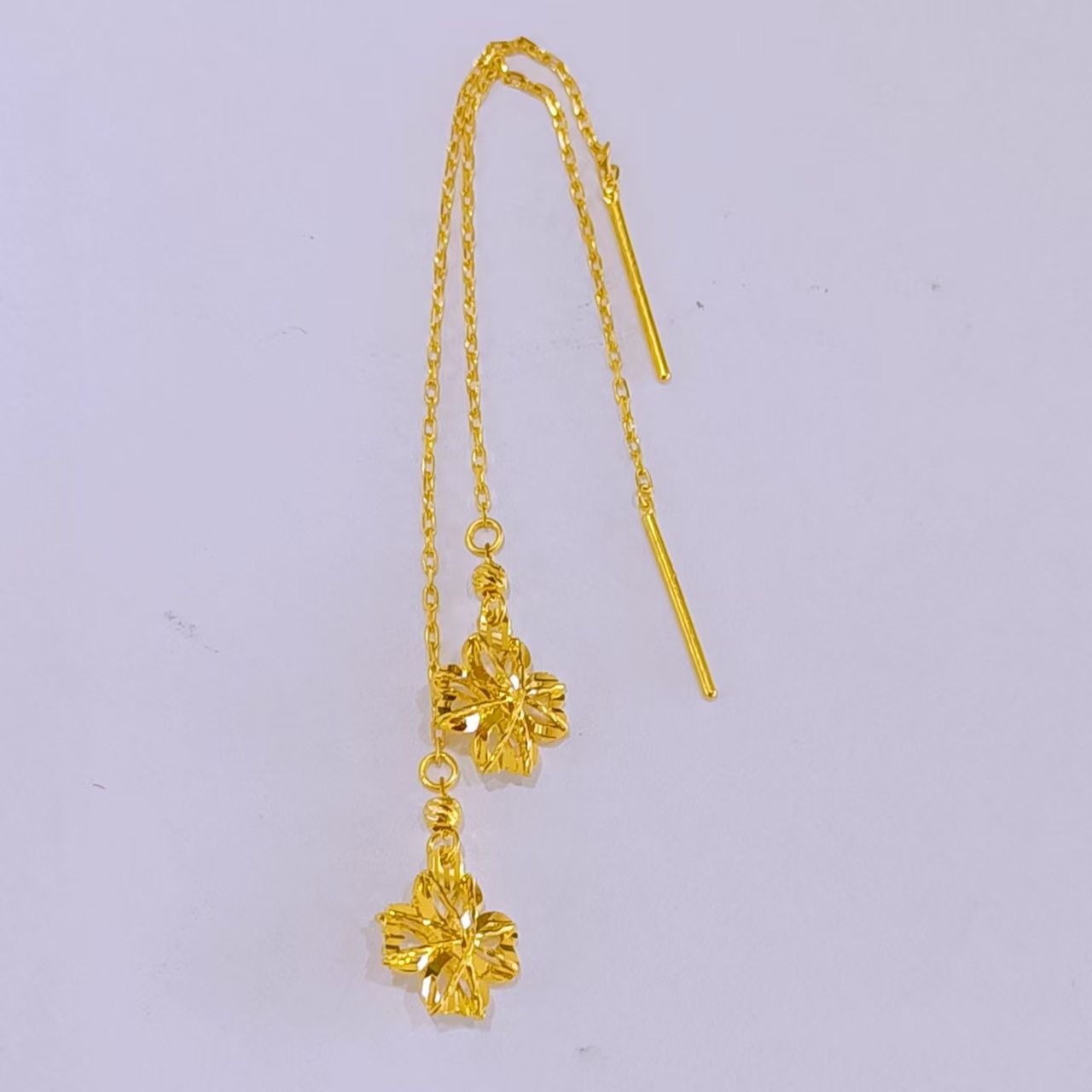 【富远黄金】足金5G四叶草耳线FYYTJZC00005