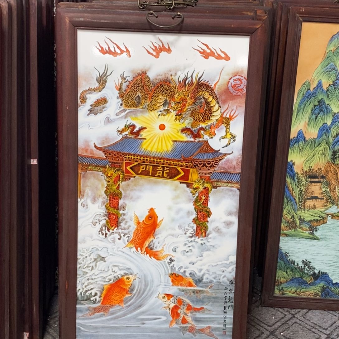 瓷片86*46*1景德镇瓷板画柴窑烧制