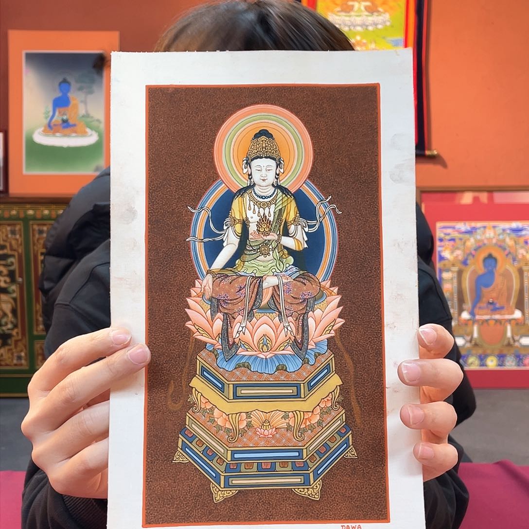 装裱画16×27地藏纯手绘