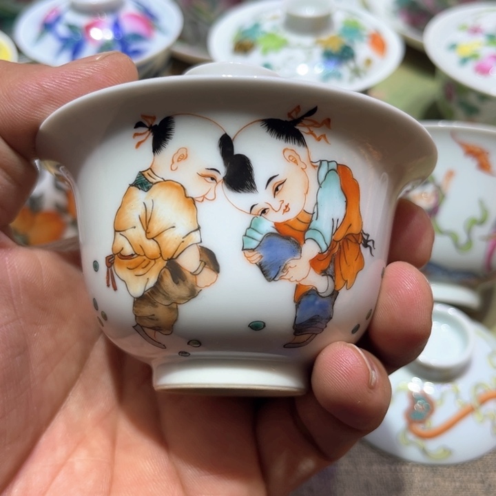 纯手绘精品盖碗杯