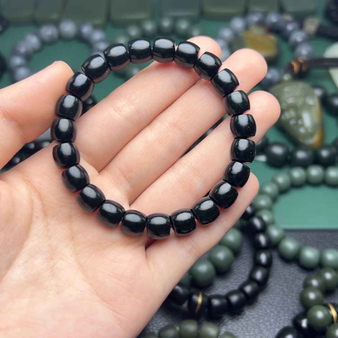 和田玉手链未镶嵌浪*