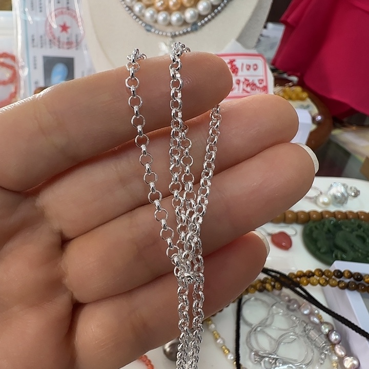 末***淡水珍珠颈饰银S925镶嵌配件链子