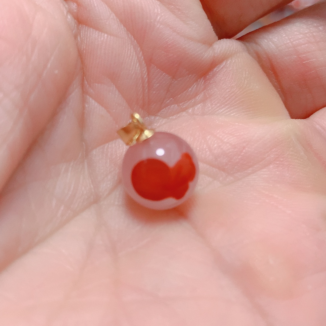 南红玛瑙银S925镶嵌吊坠(不含链)