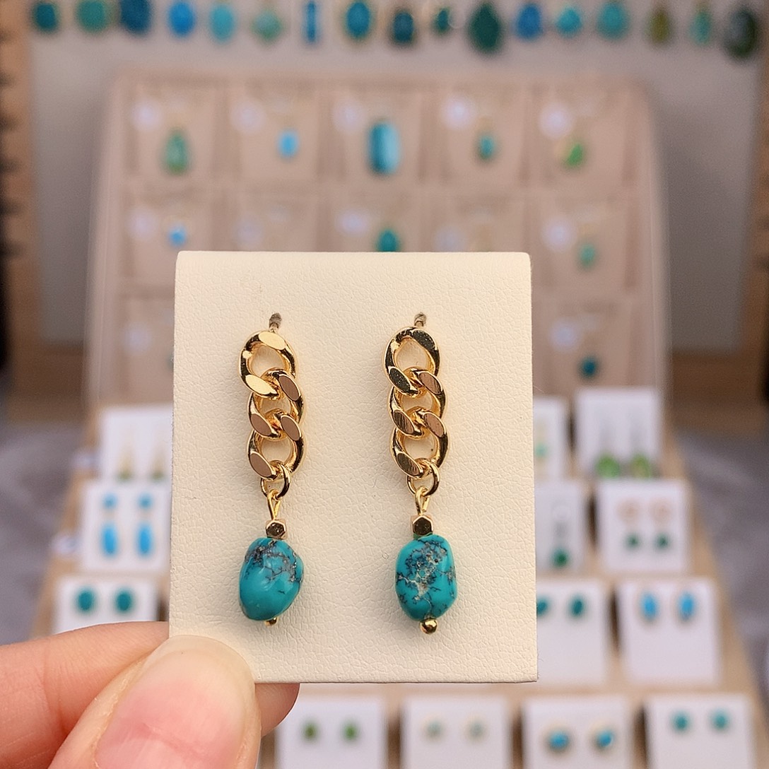 绿松石合金耳饰绿松石合金