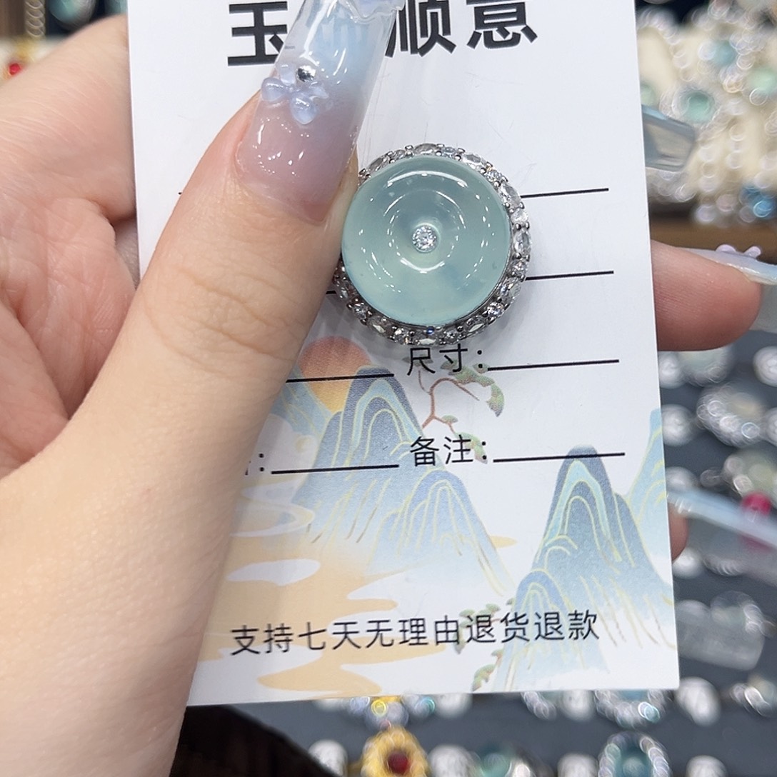 宁***姚岫玉银S925镶嵌吊坠(不含链)