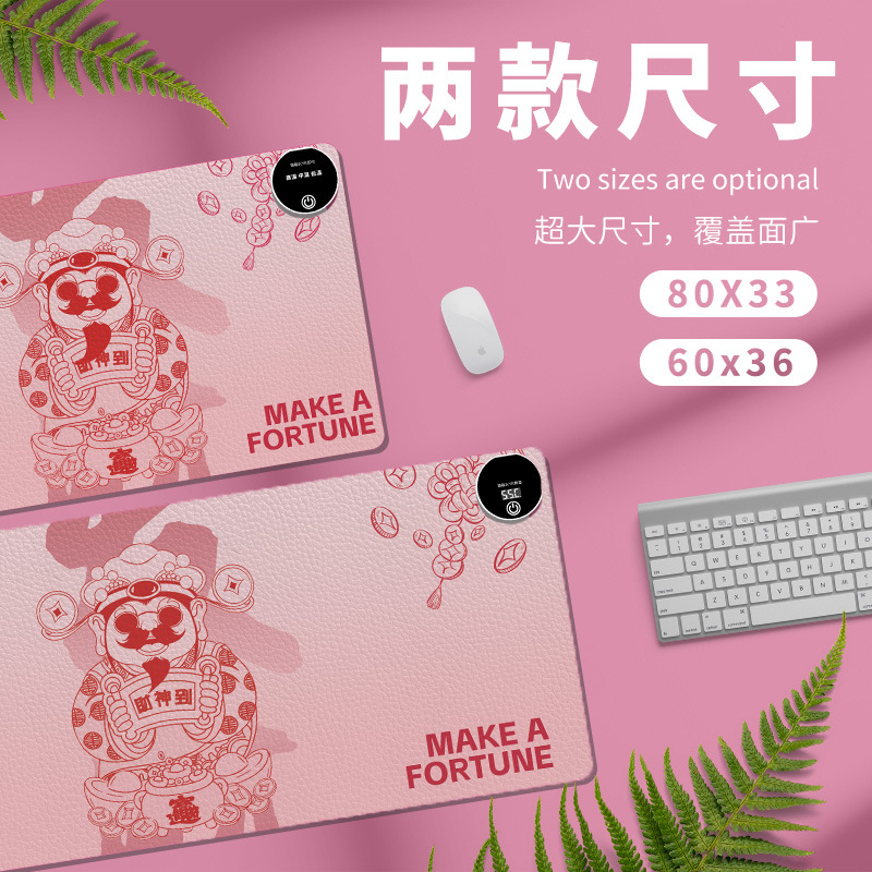 加热鼠标垫办公室电脑桌面卡通加大暖桌垫恒温写作业 发热垫 速热