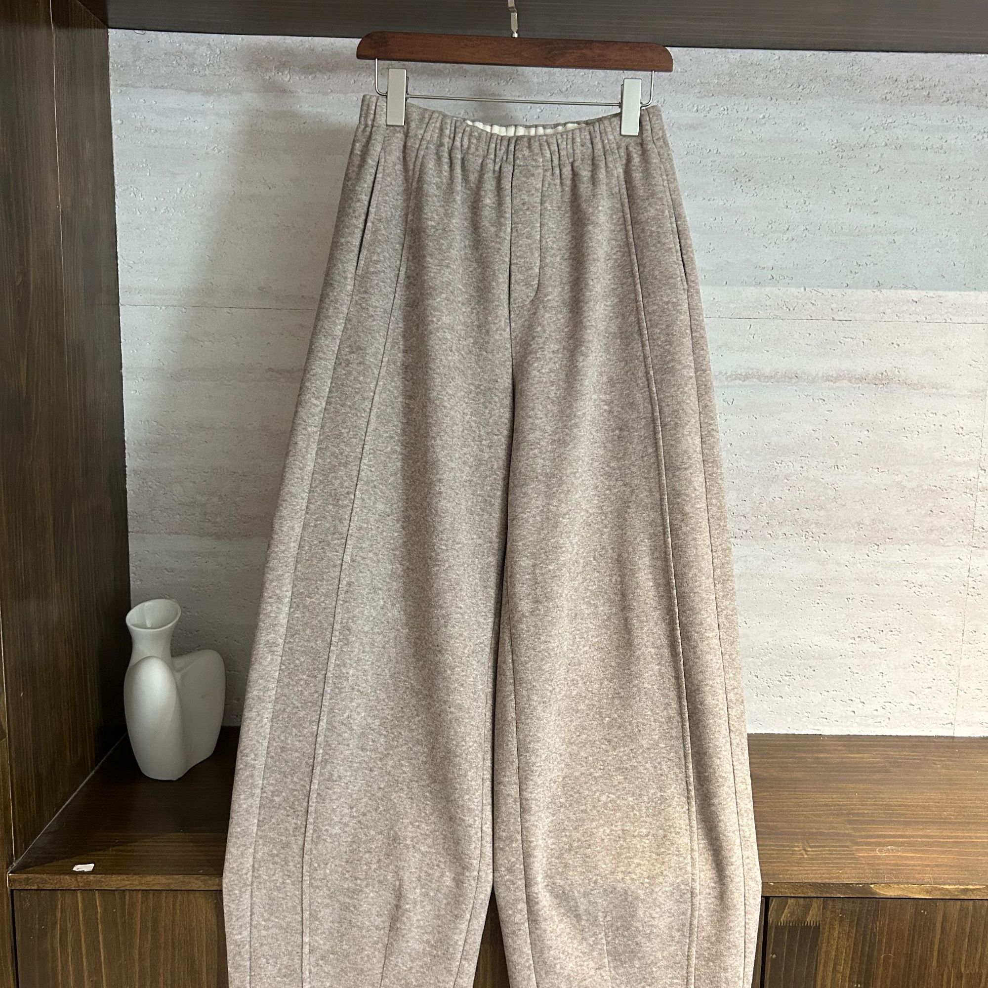 JIUJIU【慵懒灰调】通勤百搭简约显瘦加绒休闲裤女