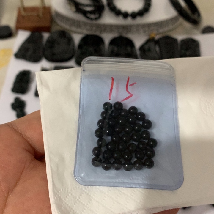 颈饰未镶嵌翡翠晨*天然缅甸墨翠珠子