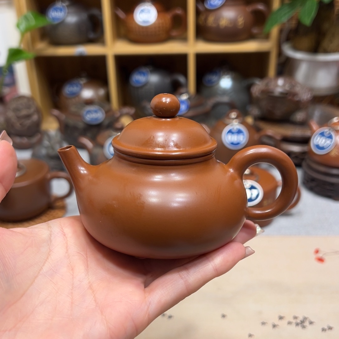 广西钦州坭兴陶容天壶140cc 网孔