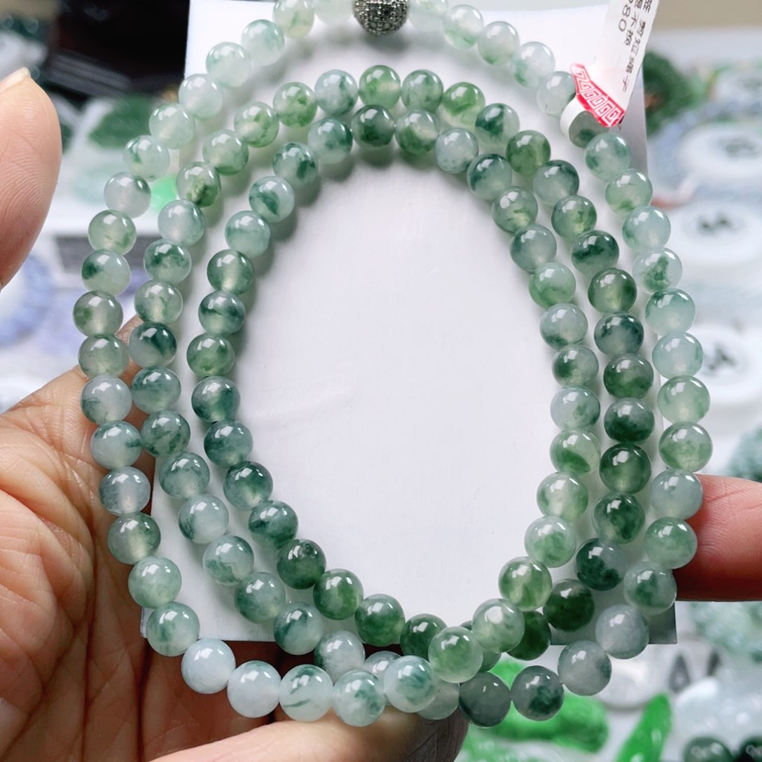 翡翠手链未镶嵌天然翡翠项链6mm