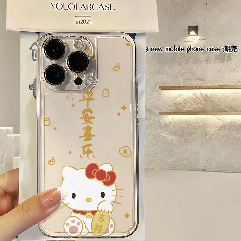 吉祥凯蒂猫适用iphone16/15promax手机壳苹果13/14全包12P透明11P
