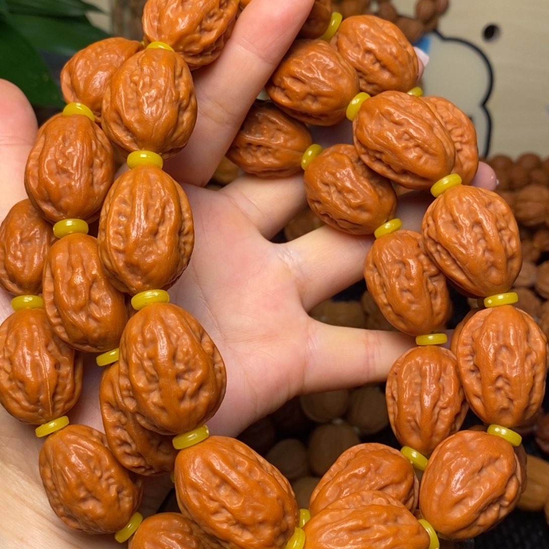手串文玩核桃八棱脖挂36颗 