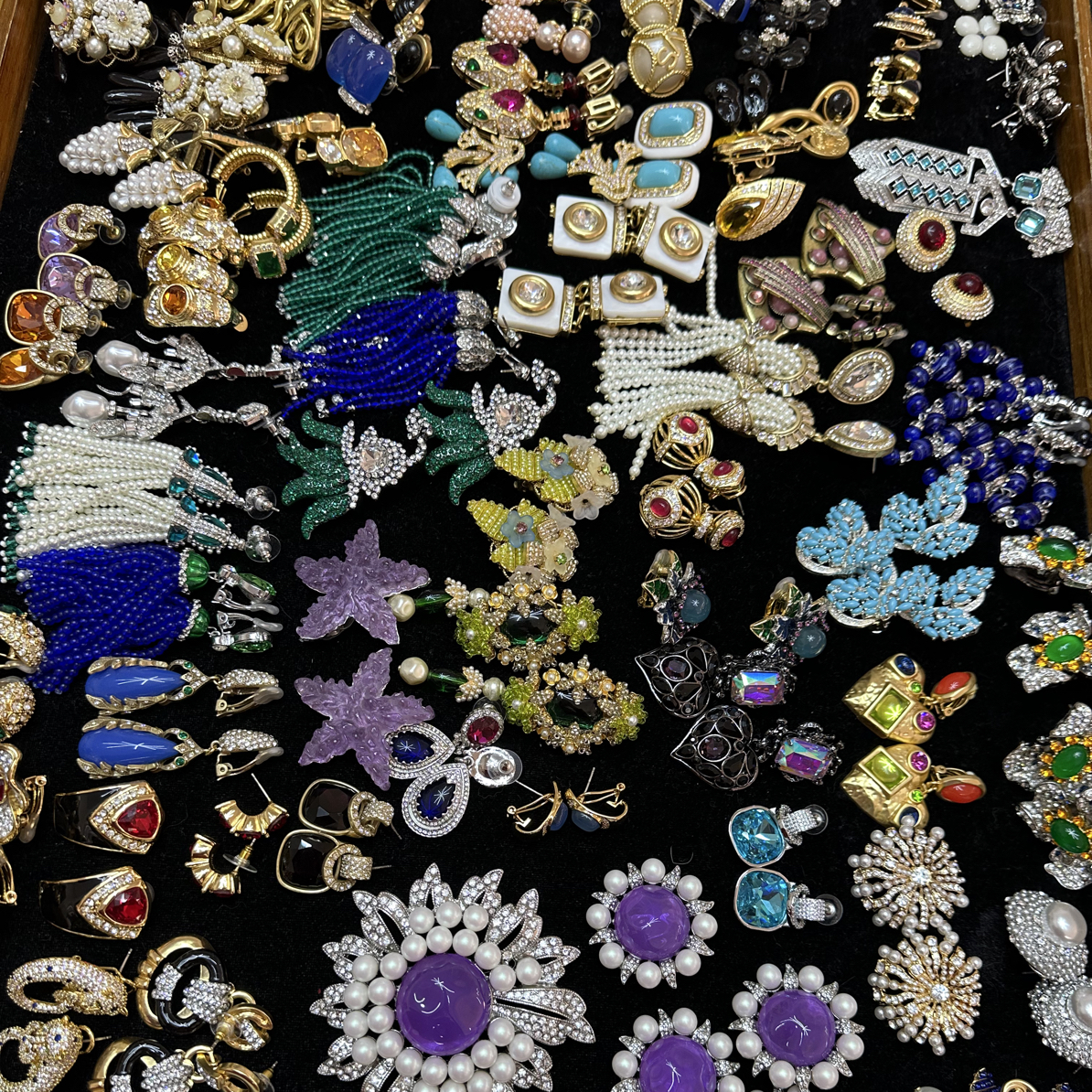 铜合金亚克力耳饰 精致手工气质轻奢耳环中古百搭耳饰(一物一拍)