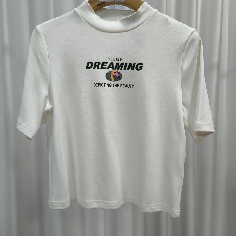 【三C・伊】S477-5  女装时尚夏季短袖T恤衫白色Y22310211Z20