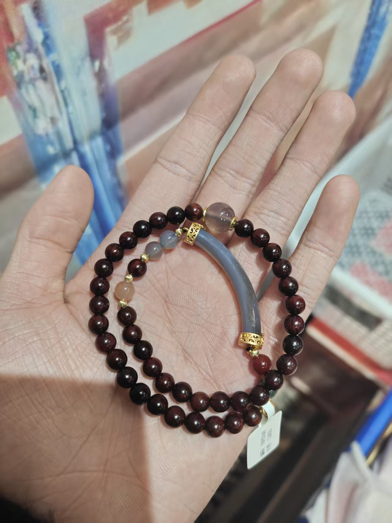 小叶紫檀双圈手串+传承礼盒SZH0962