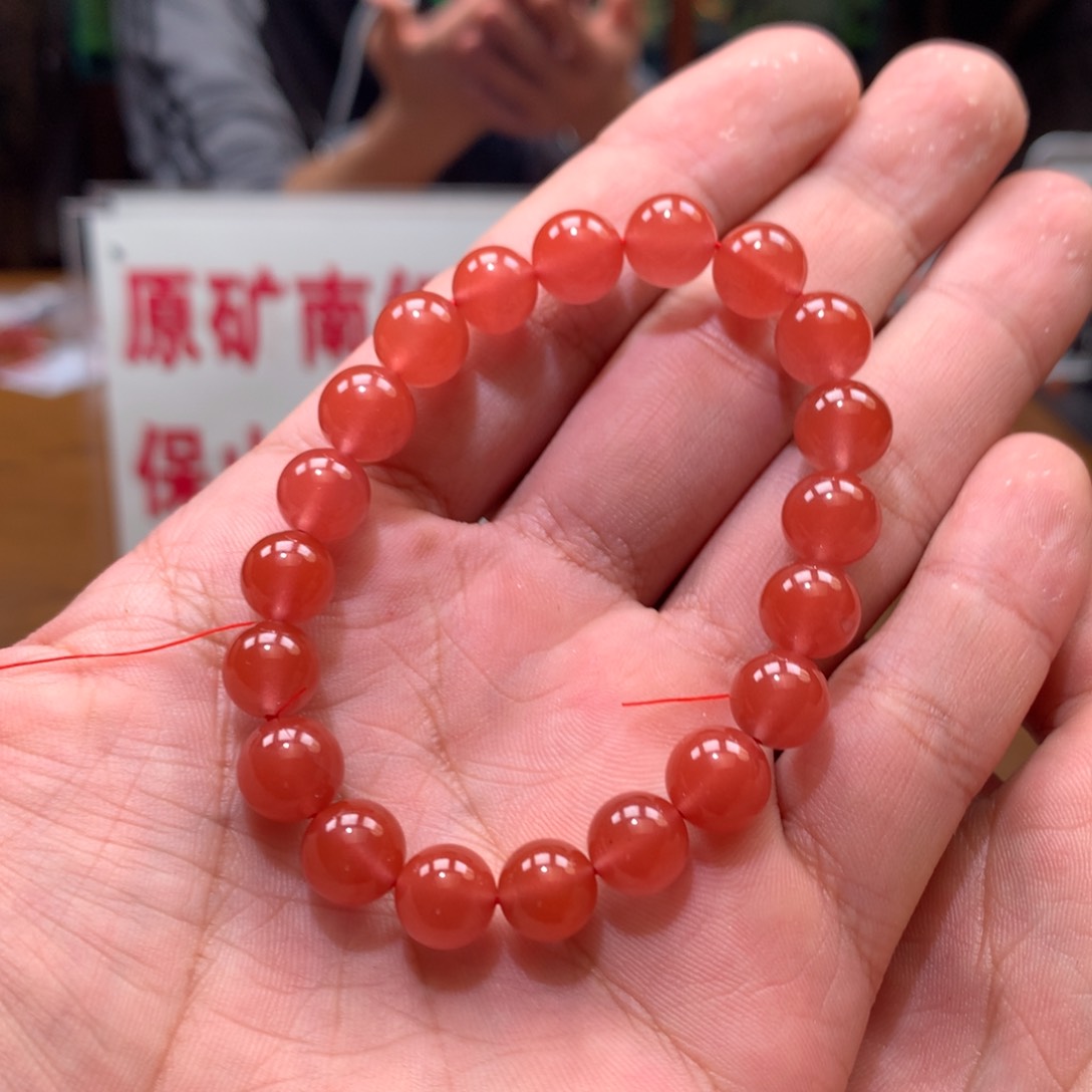 南红玛瑙单圈未镶嵌秋*9mm➕大黑洞冰红