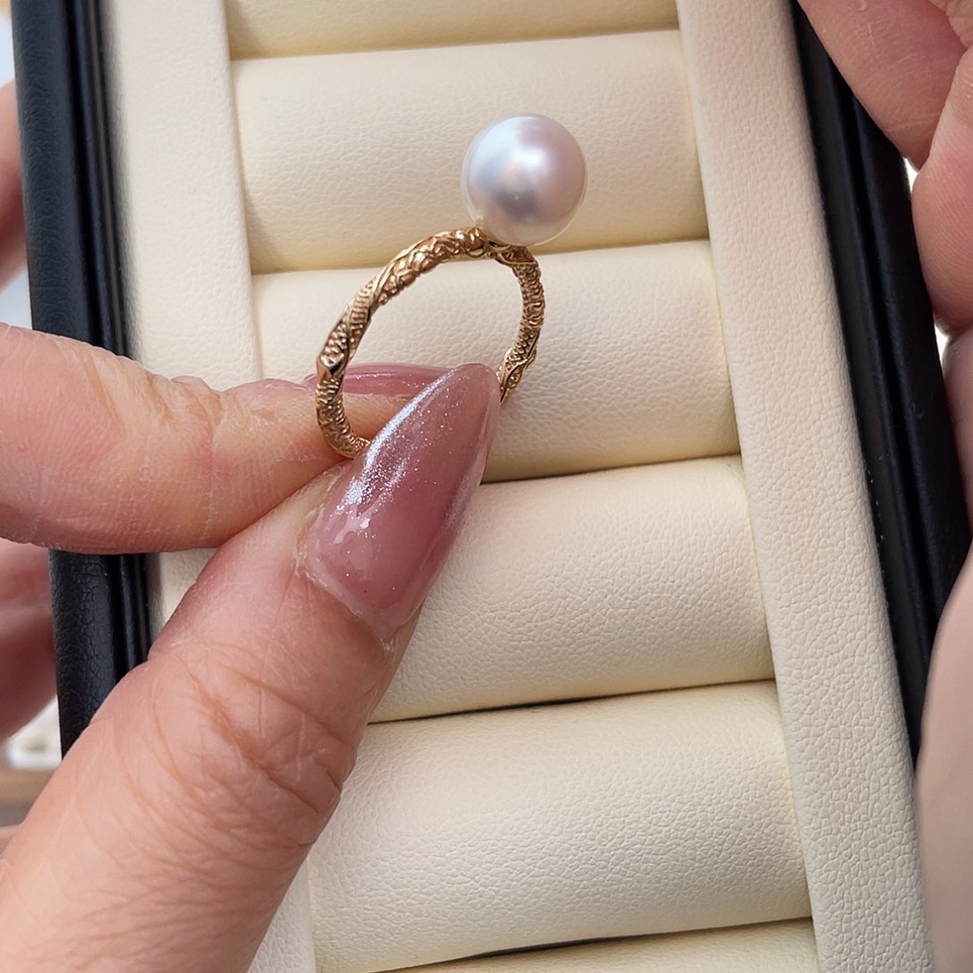 海水珍珠戒指银S925镶嵌