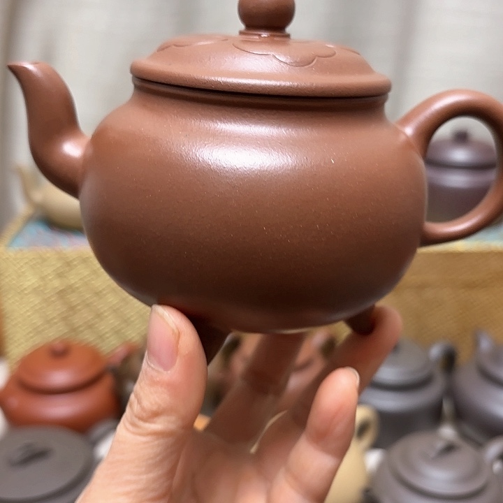 紫砂茶壶紫泥微微瑕孤品