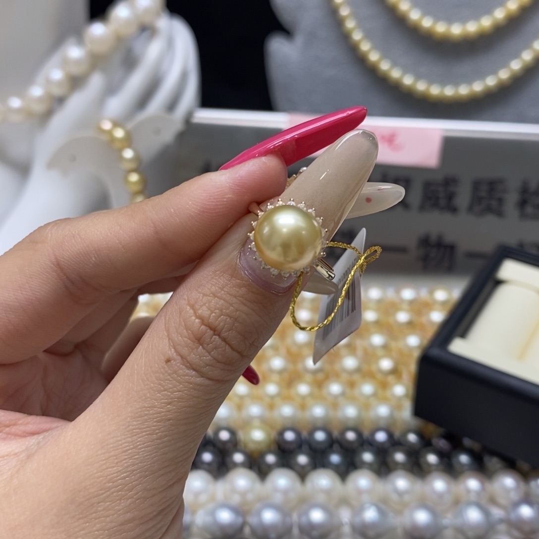 海水珍珠戒指银S925镶嵌