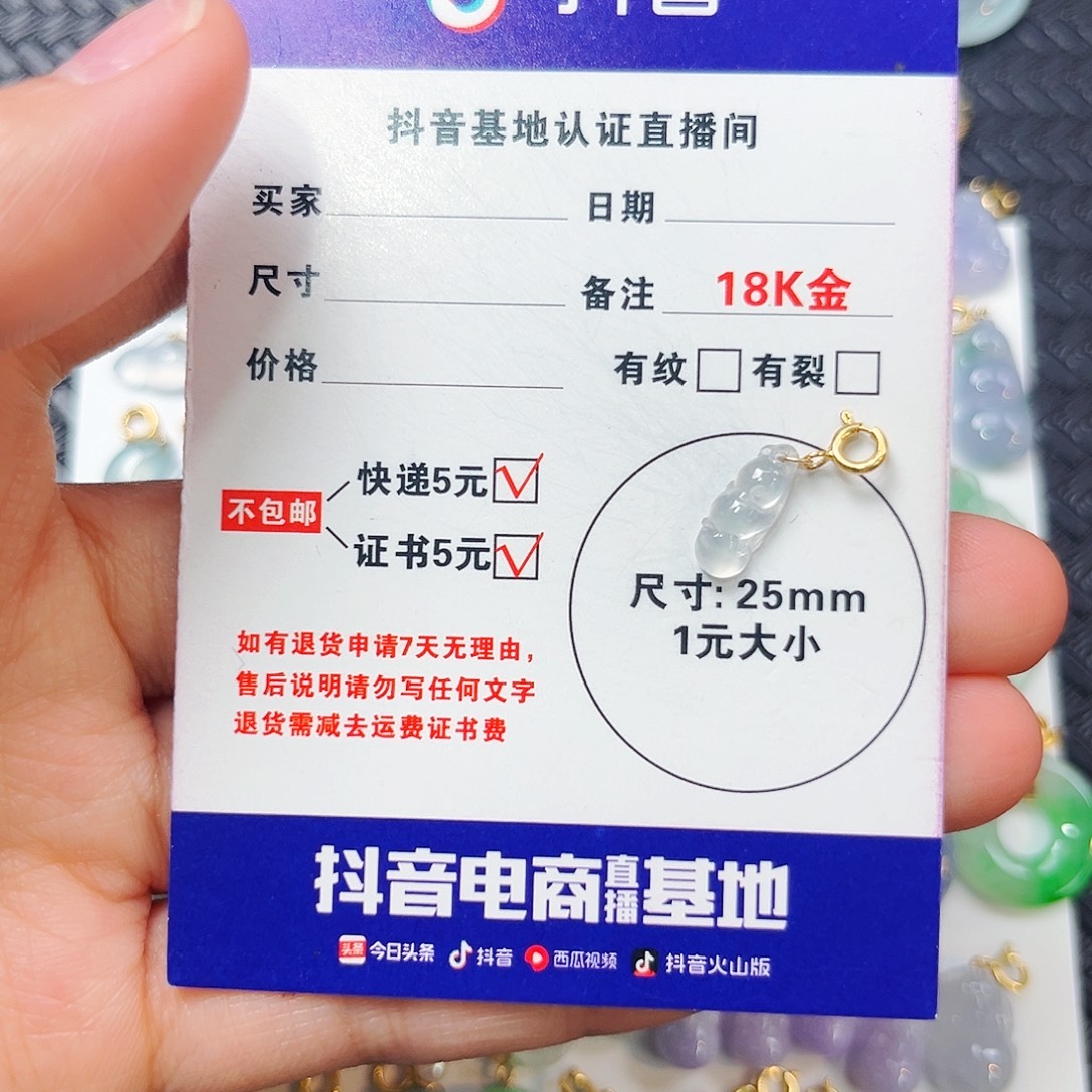虫****翡翠18K金镶嵌颈饰