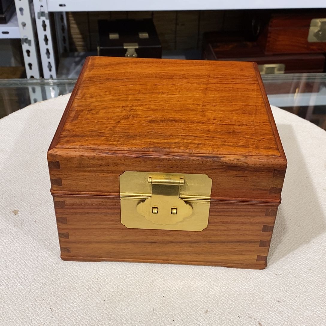 大果紫檀（缅甸花梨）独板收纳盒18/18/12