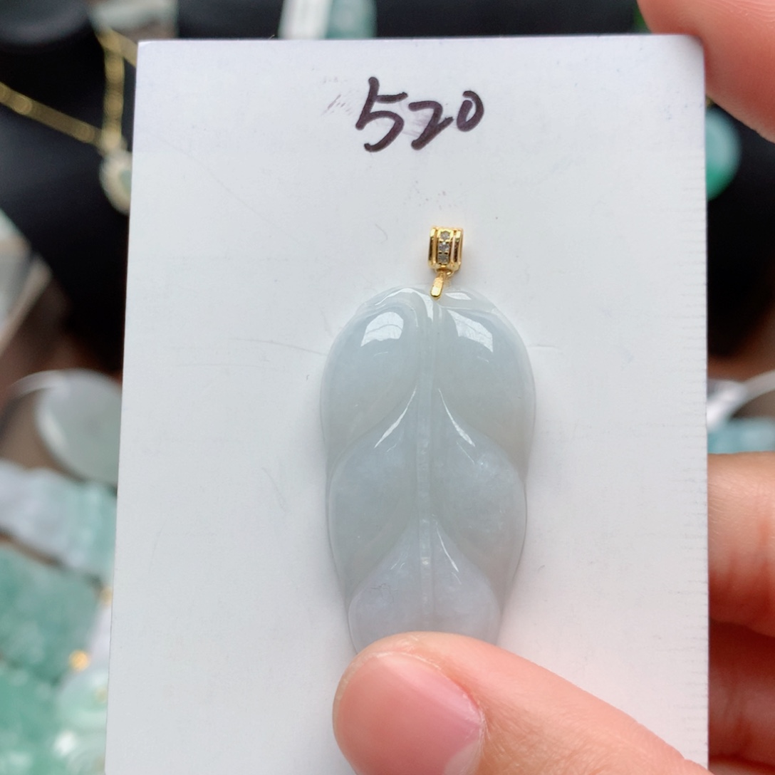 翡翠颈饰银S925镀金镶嵌吊坠