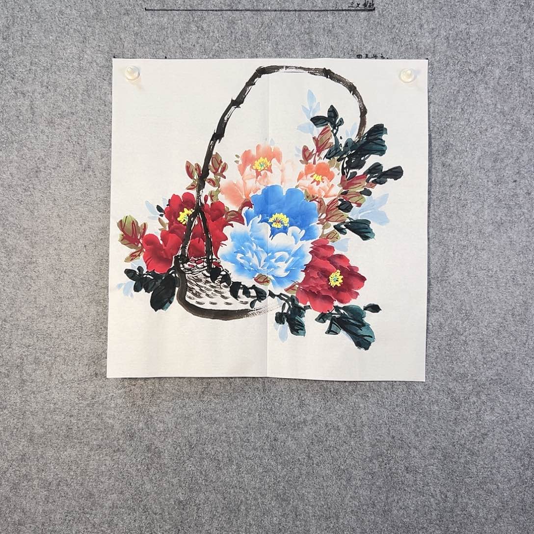 国画710 牡丹等花卉图案装饰图案为