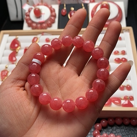 菱锰矿（红纹石）手绳未镶嵌