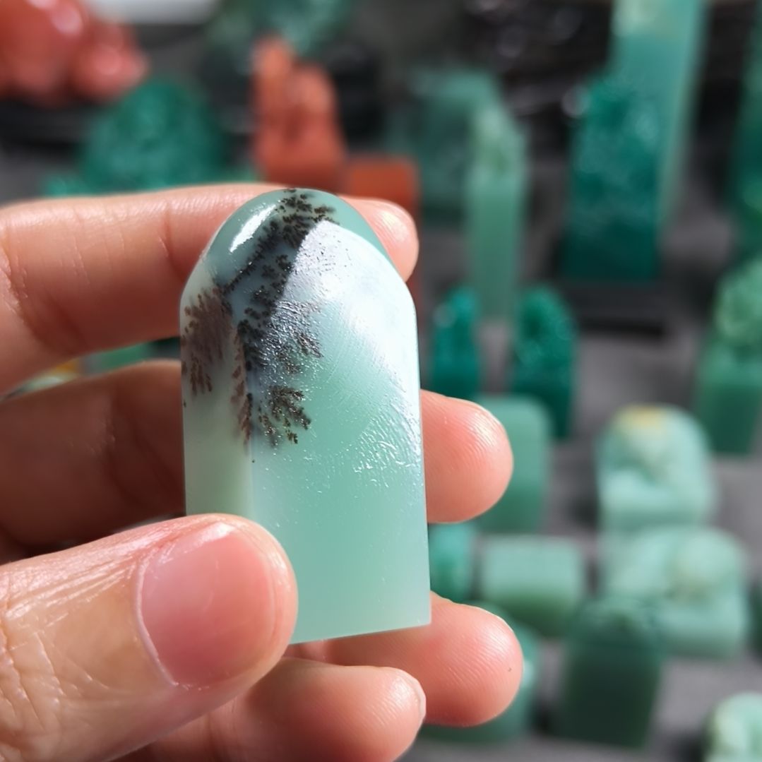 容***堂昌化石印石梅子青水草章1