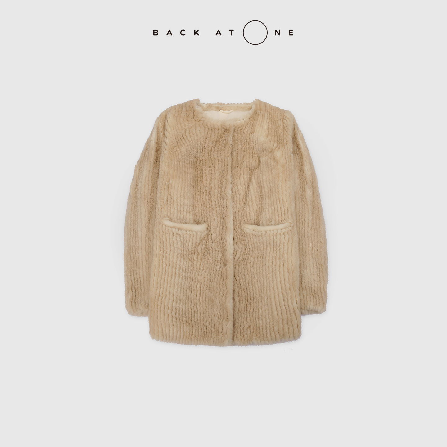 BACKATONE“琼玉臻丝” 时尚意大利工艺米黄本色水貂 BFF-1GC066E-K