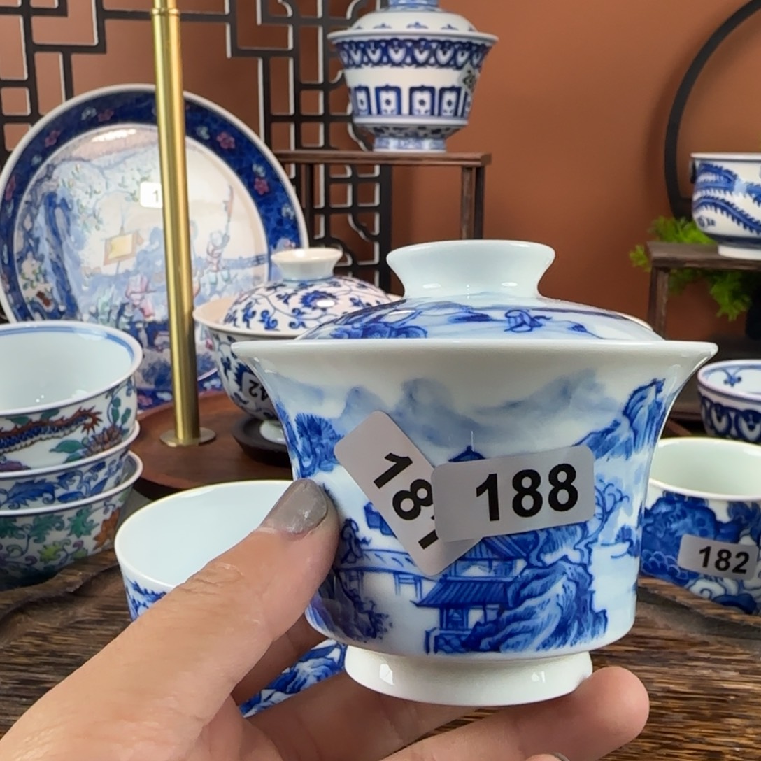 迷***迷瓷片景德镇手绘青花茶器188