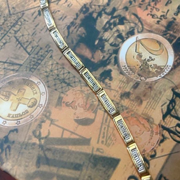 欧洲回流西洋vintage9K金钻石手链