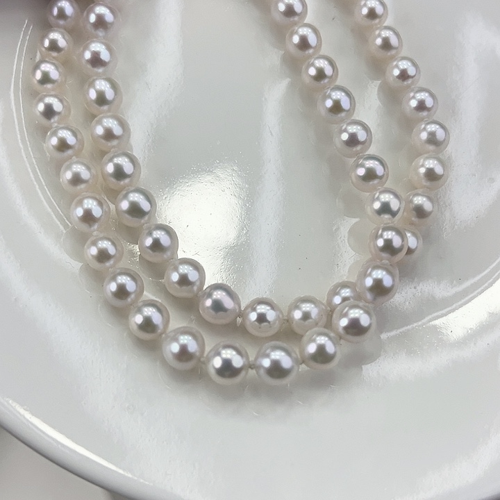 淡水珍珠颈饰银S925镶嵌卡6.7极光白炫彩高品