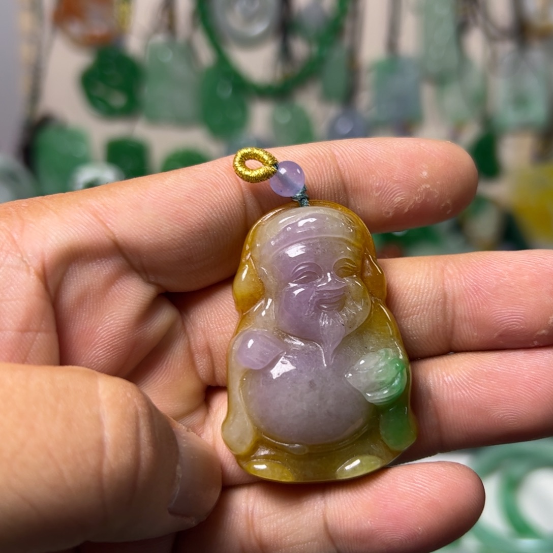 小***珠翡翠未镶嵌颈饰吊坠