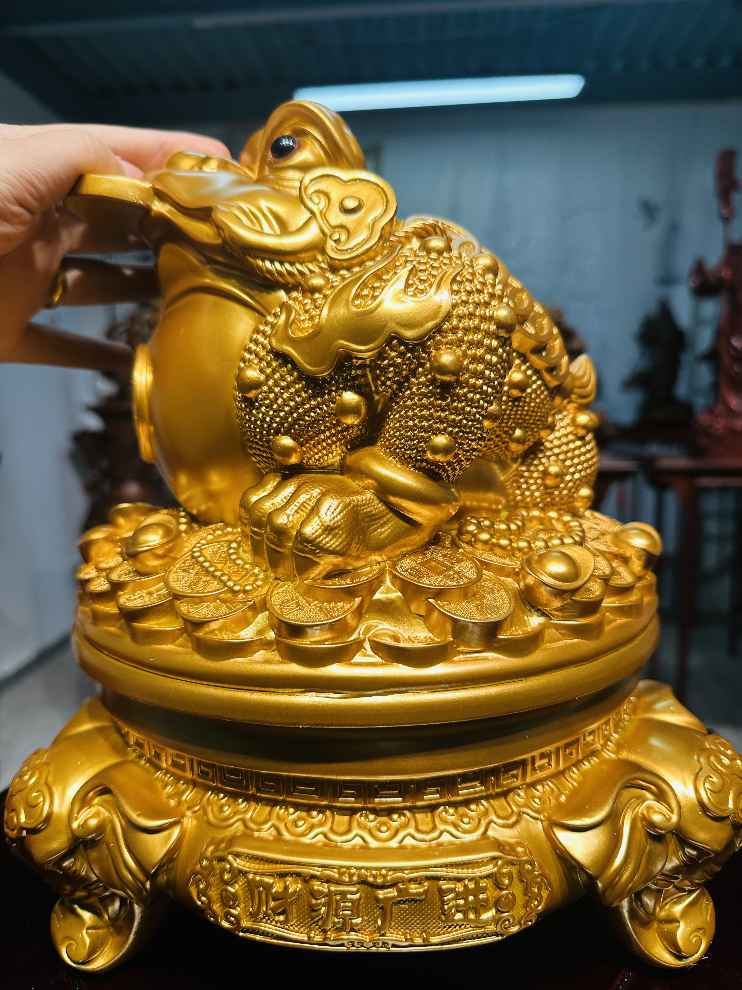 BYJ（财源广进）鎏金铜金蟾 金蟾摆件   666728---046金