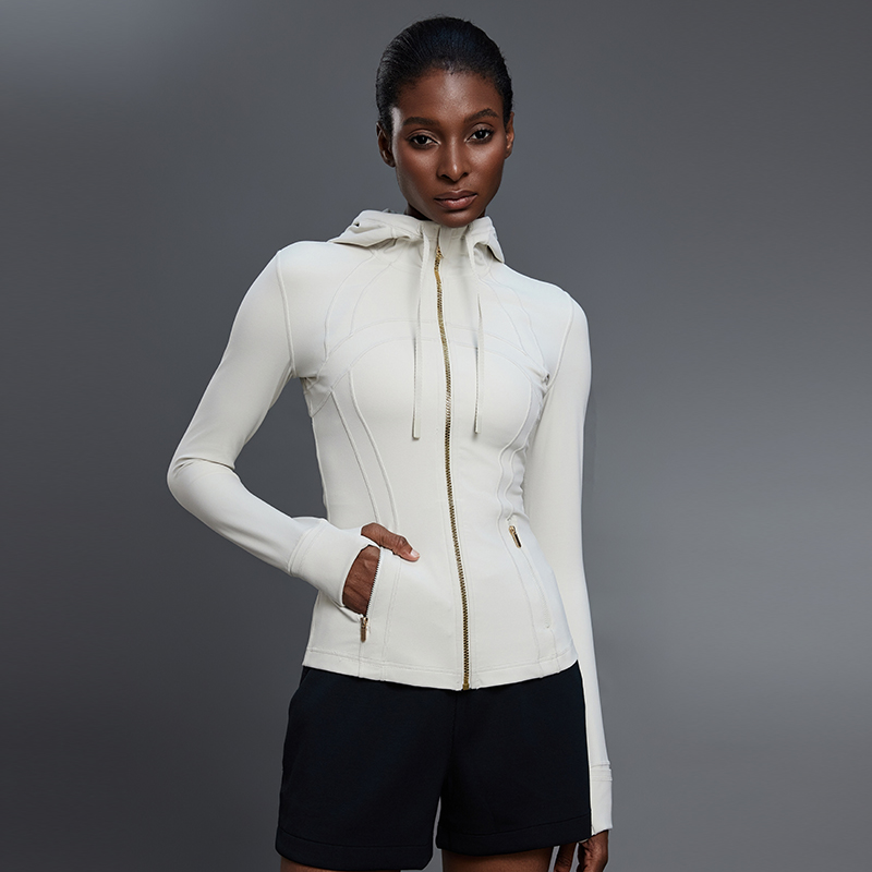 高定同款瑜伽服女Defina春季运动夹克磨毛防晒衣健身外套204