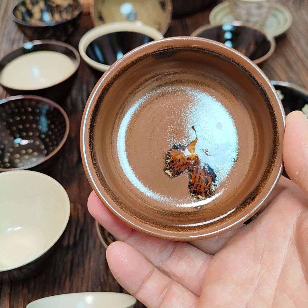 吉州窑原矿手工柴窑柴烧木叶盏（瑕品福利）