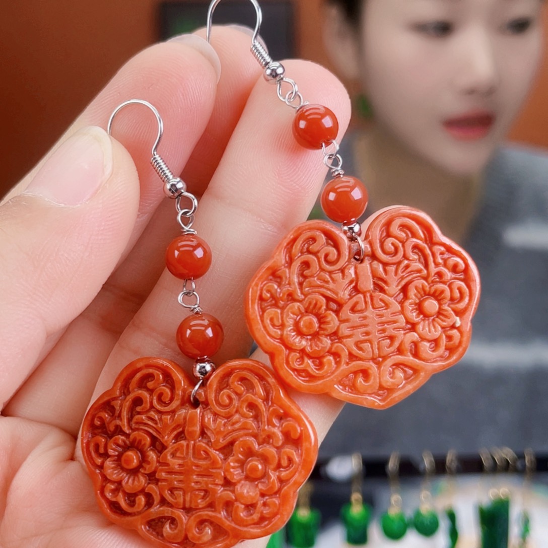 翡翠未镶嵌耳饰饰品