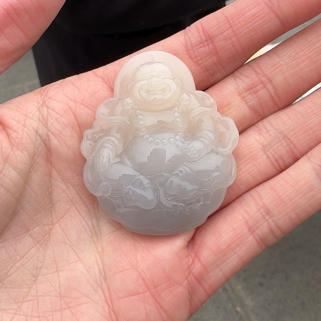 和田玉佛未镶嵌219小杨卡50左右青海料藕粉