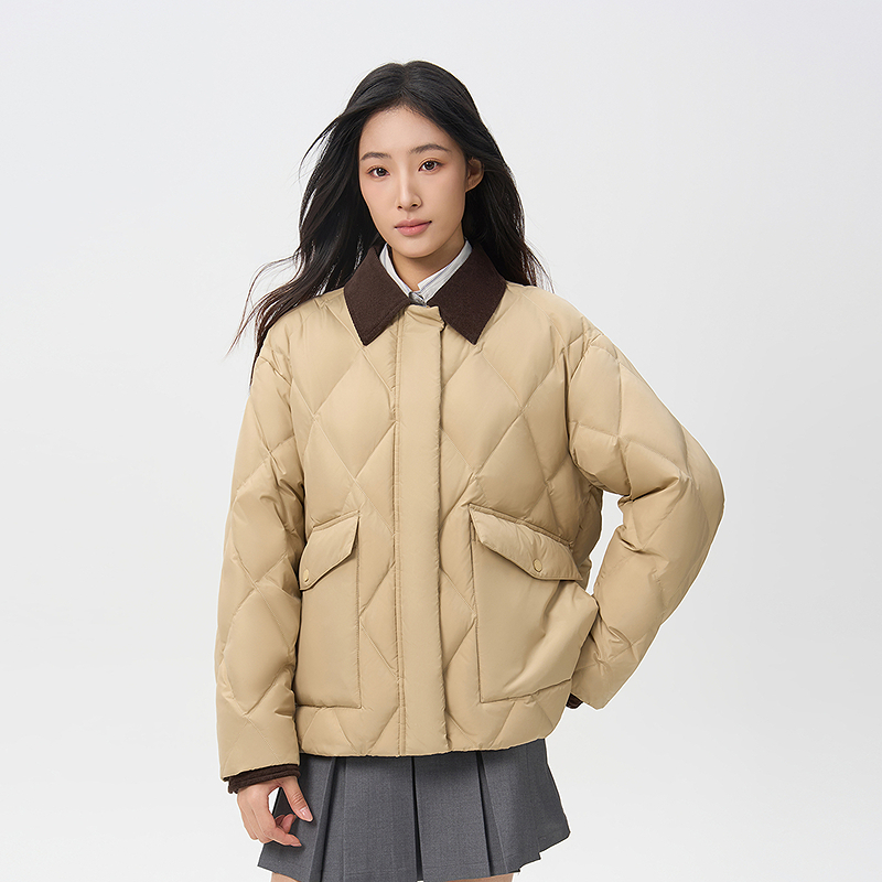 【波司登旗舰店】2025新款女款复古保暖潮流工装松弛90绒羽绒服5352