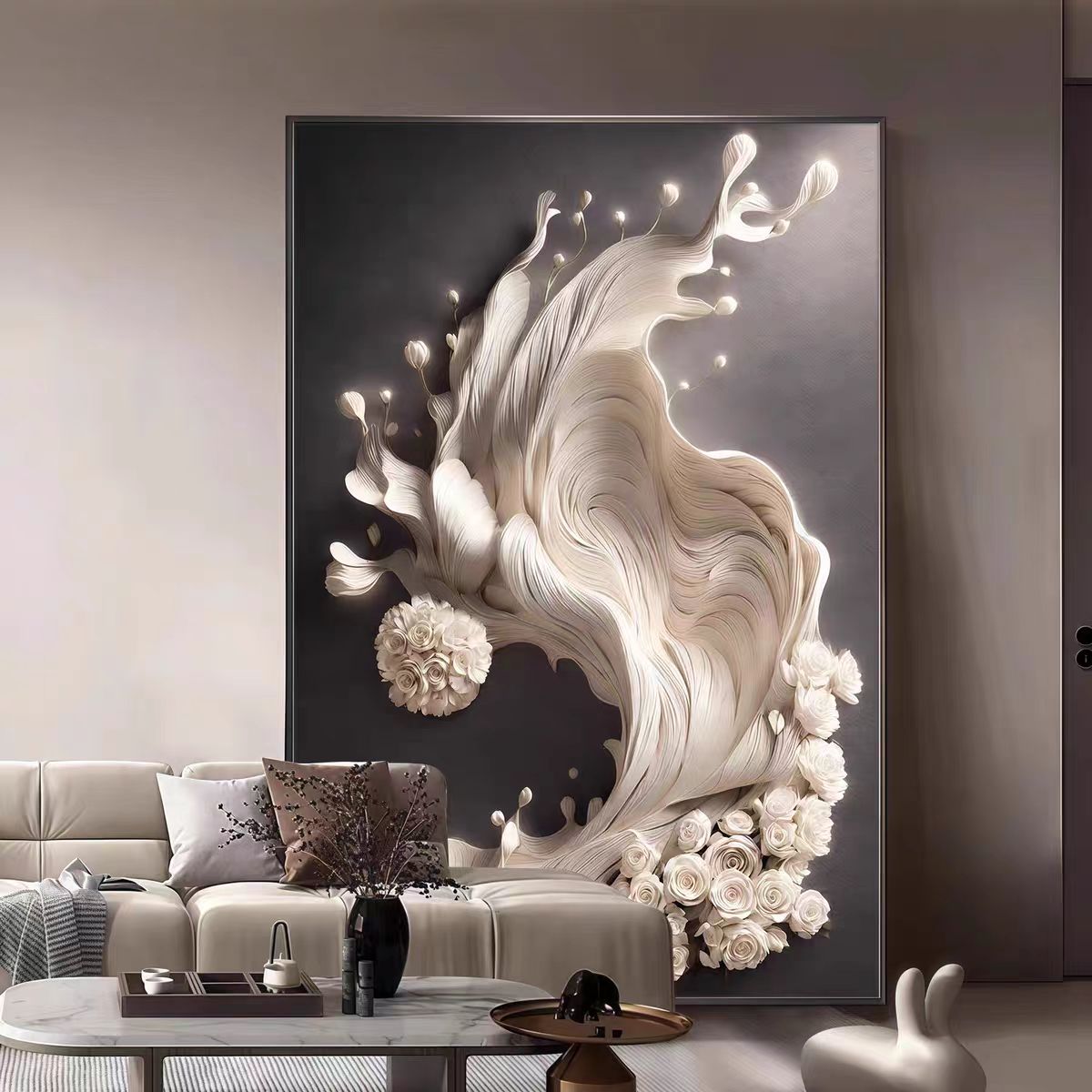 【浪花】现代艺术感立体感浪花客厅装饰画轻奢高级感沙发背景墙挂画