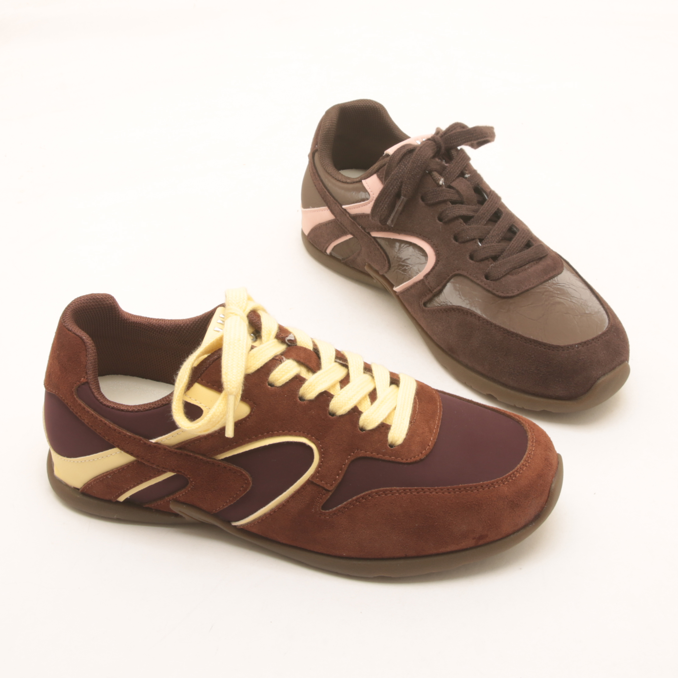 7423秋季新款复古平底款真皮德训鞋女系带时尚百搭轻便透气休闲鞋