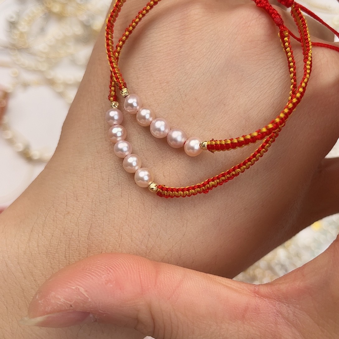 18K金镶嵌淡水珍珠手链多样性发一