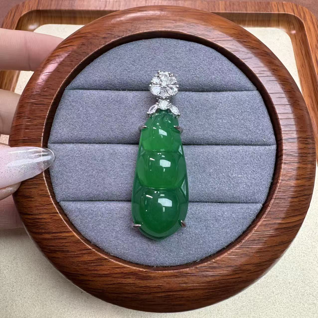 非金属珐琅吊坠 绿色 叶子吊坠 L158