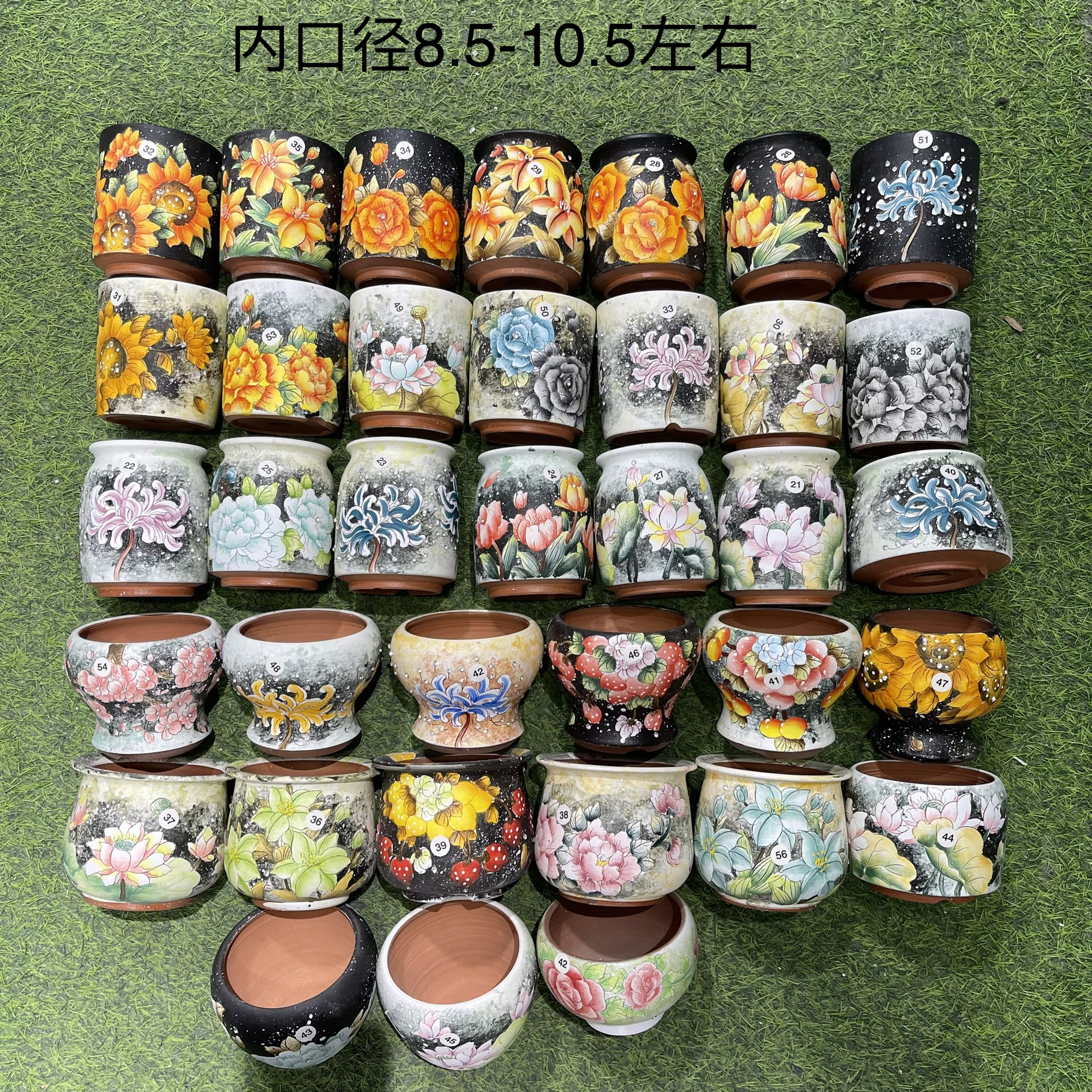 依依老师手绘多肉花盆，内口径8.5-10.5左右，红陶材质，透气好