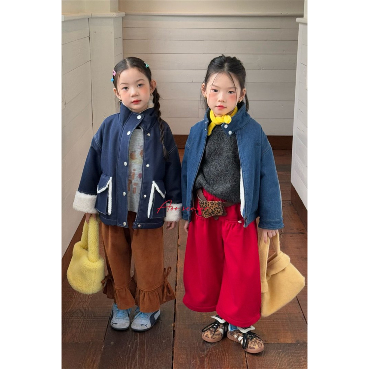 Aoo·25冬~牛仔毛毛外套25D58152（童装汉服）
